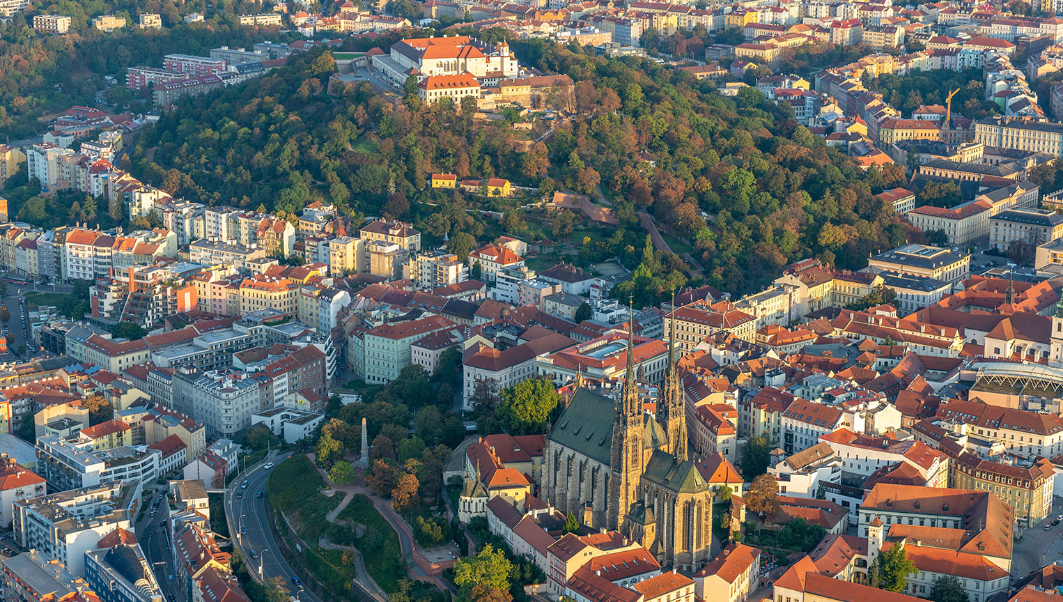 aerial view of Brno